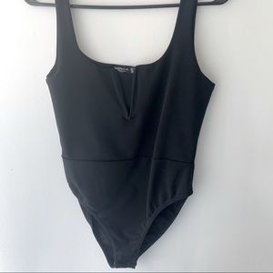 NASTY GAL black v cut bodysuit US 8
